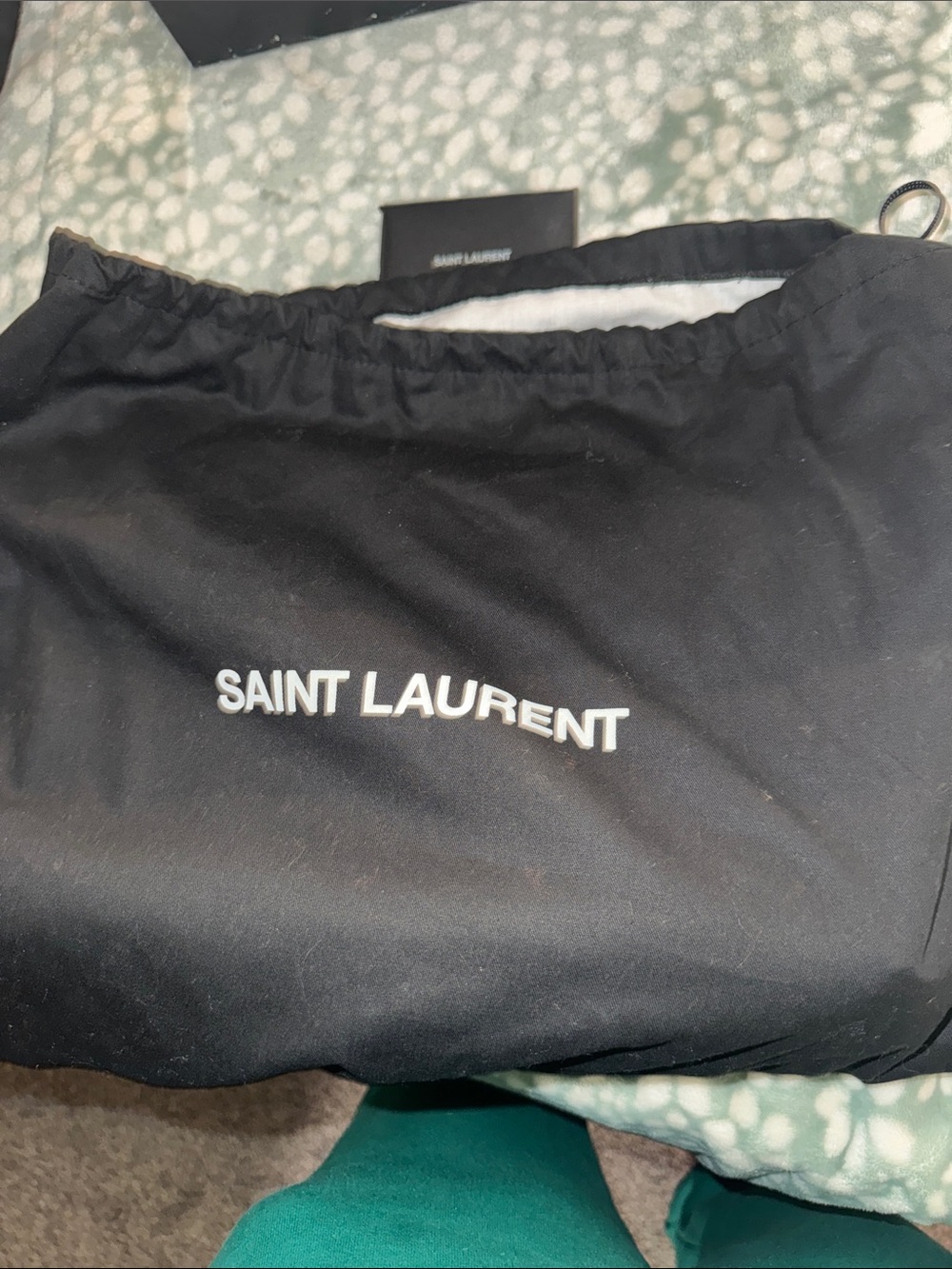 Saint Laurent Denim Quilted Chain Shoulder Bag with Gold YSL Hardware - Picture 10 of 11